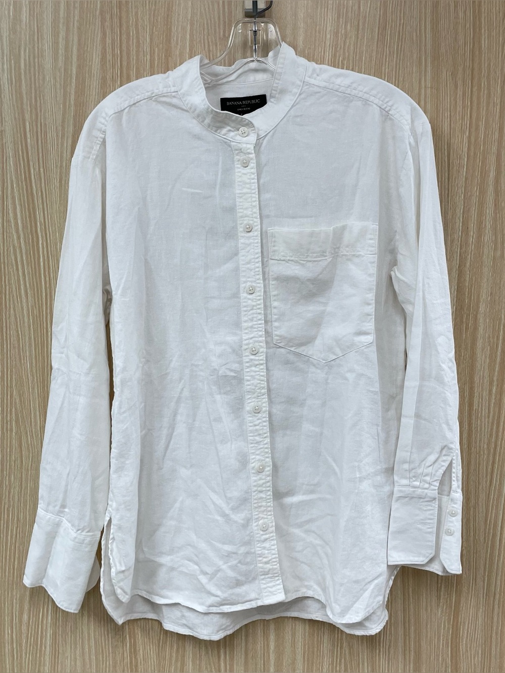 Banana Republic White Linen Blend Blouse Size M